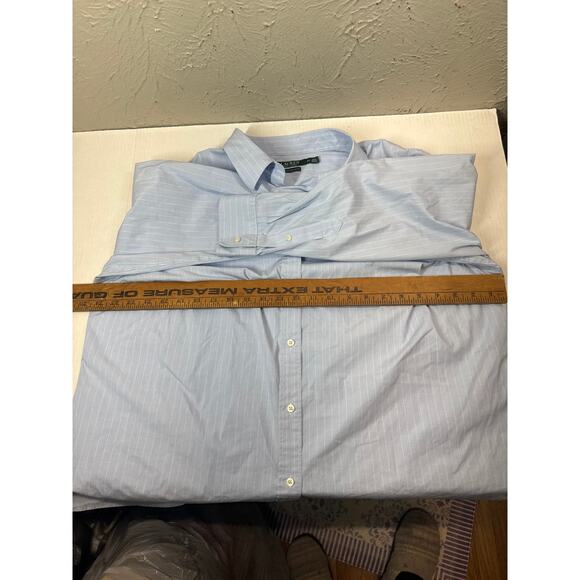 Lauren Ralph Lauren Non Iron Blue Long Sleeve Button Up Pinstriped Shirt 2XL - Picture 5 of 5